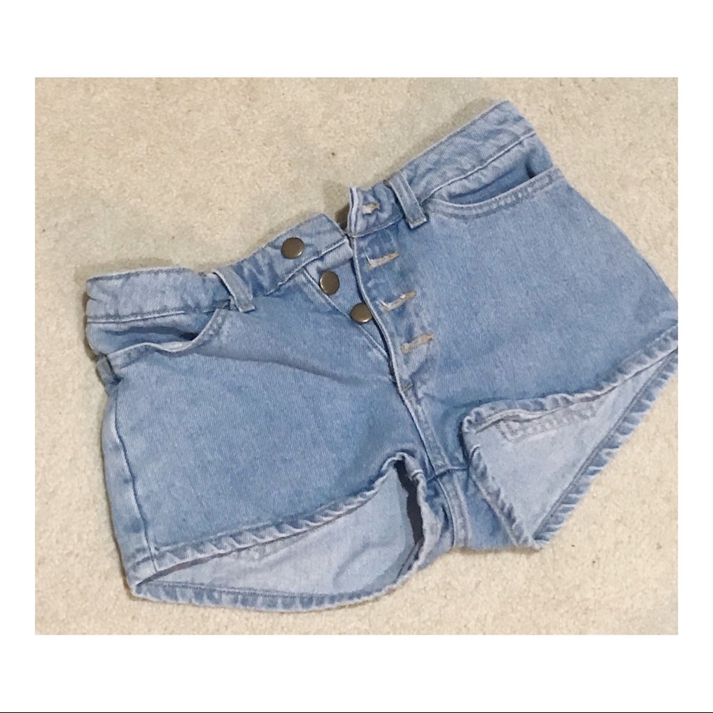 American Apparel High Waist Shorts with Buttons